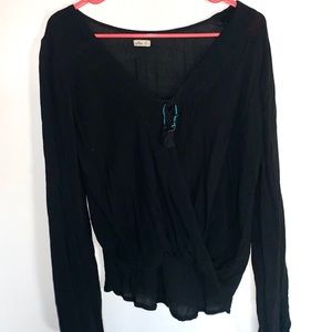 Black wrapped shirt from Hollister